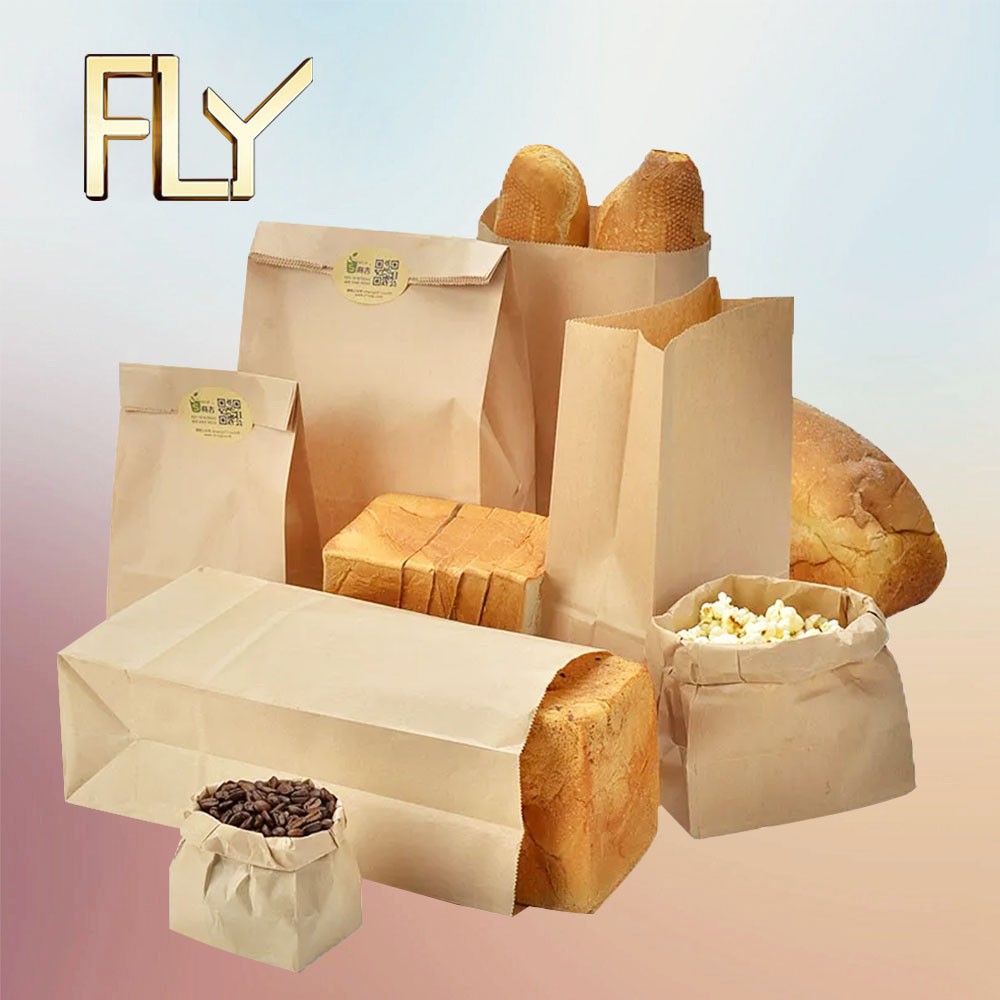 Brown Kraft Paper Shopping Carrier Bag for Food Candy Snacks&Sugar Packaging