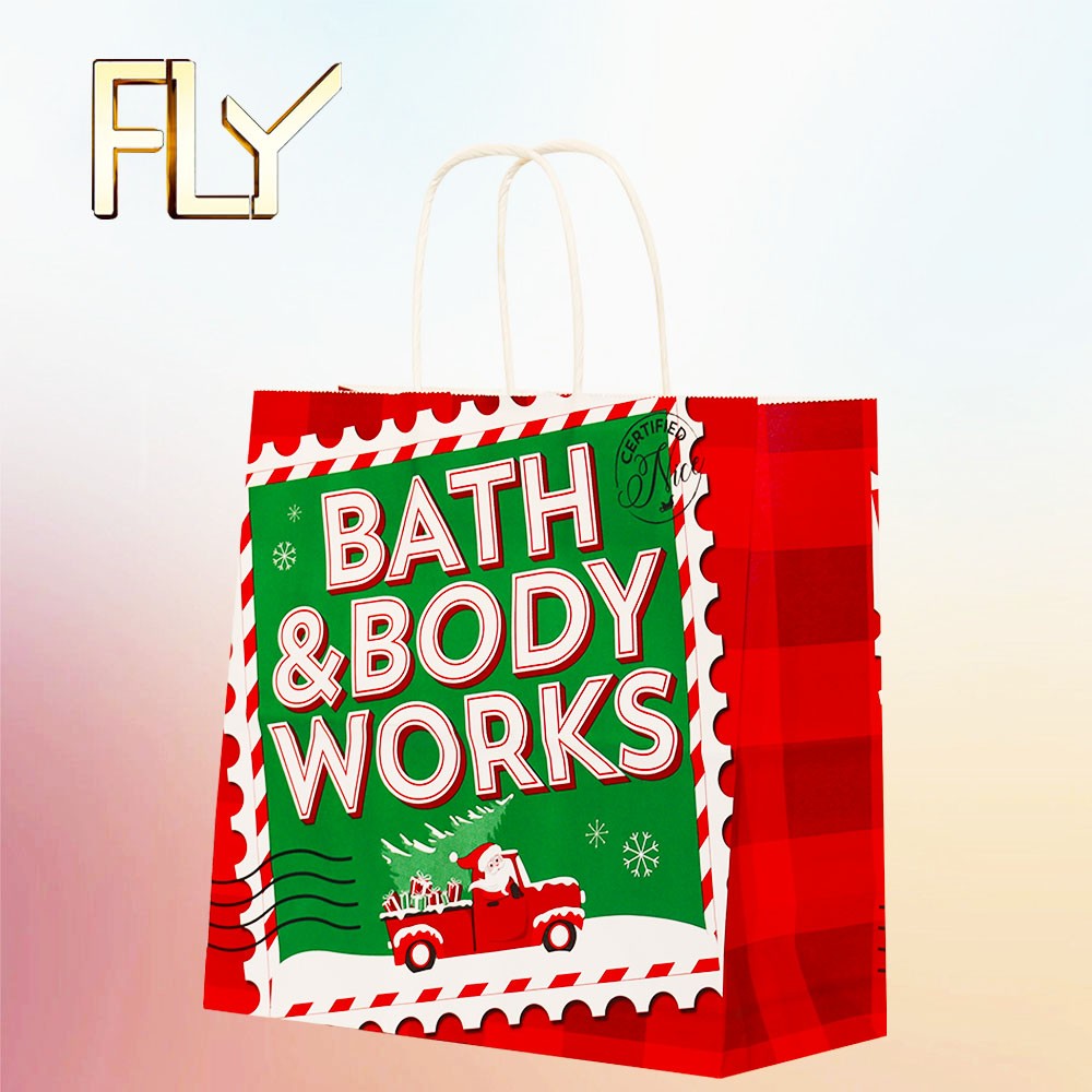 Kraft Paper Bags with Handles for Shopping Parties Festivals&Christmas Gift Packaging