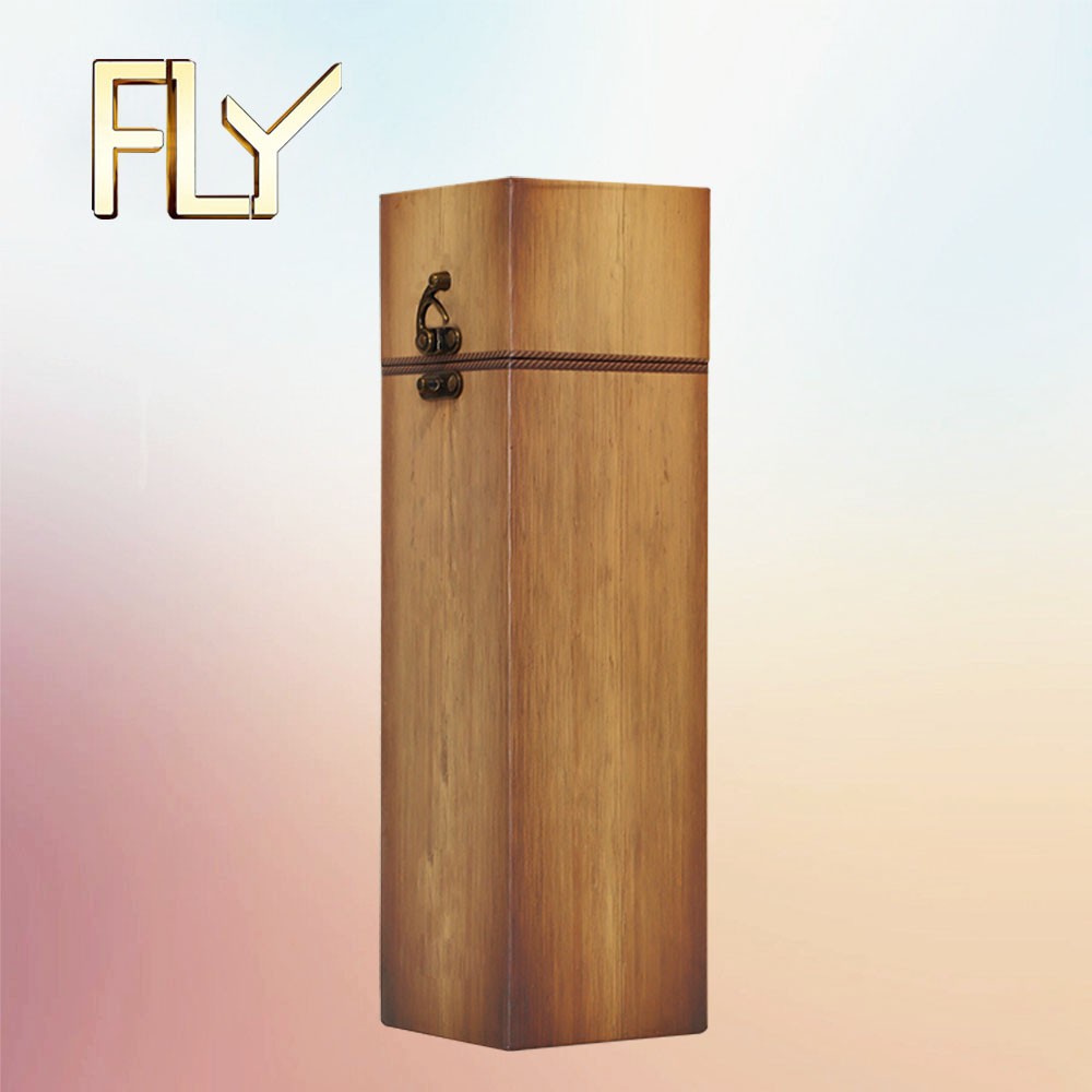 Stylish Wood Grain Paper Wine Packaging Box for Gifting